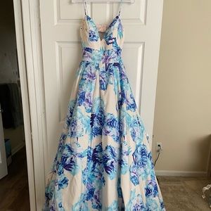Morilee Long Floral Dress